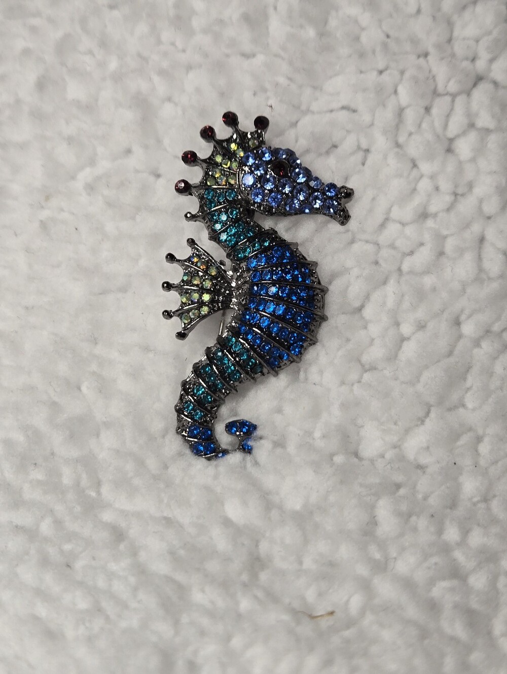 Blue & Teal Seahorse Abd Starfish Crystal Brooch Lot